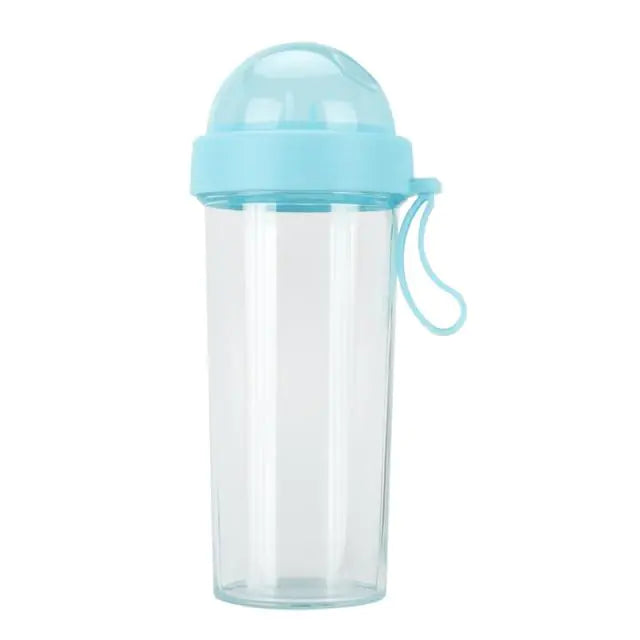 Drinking Cup Double Straw Water Bottle